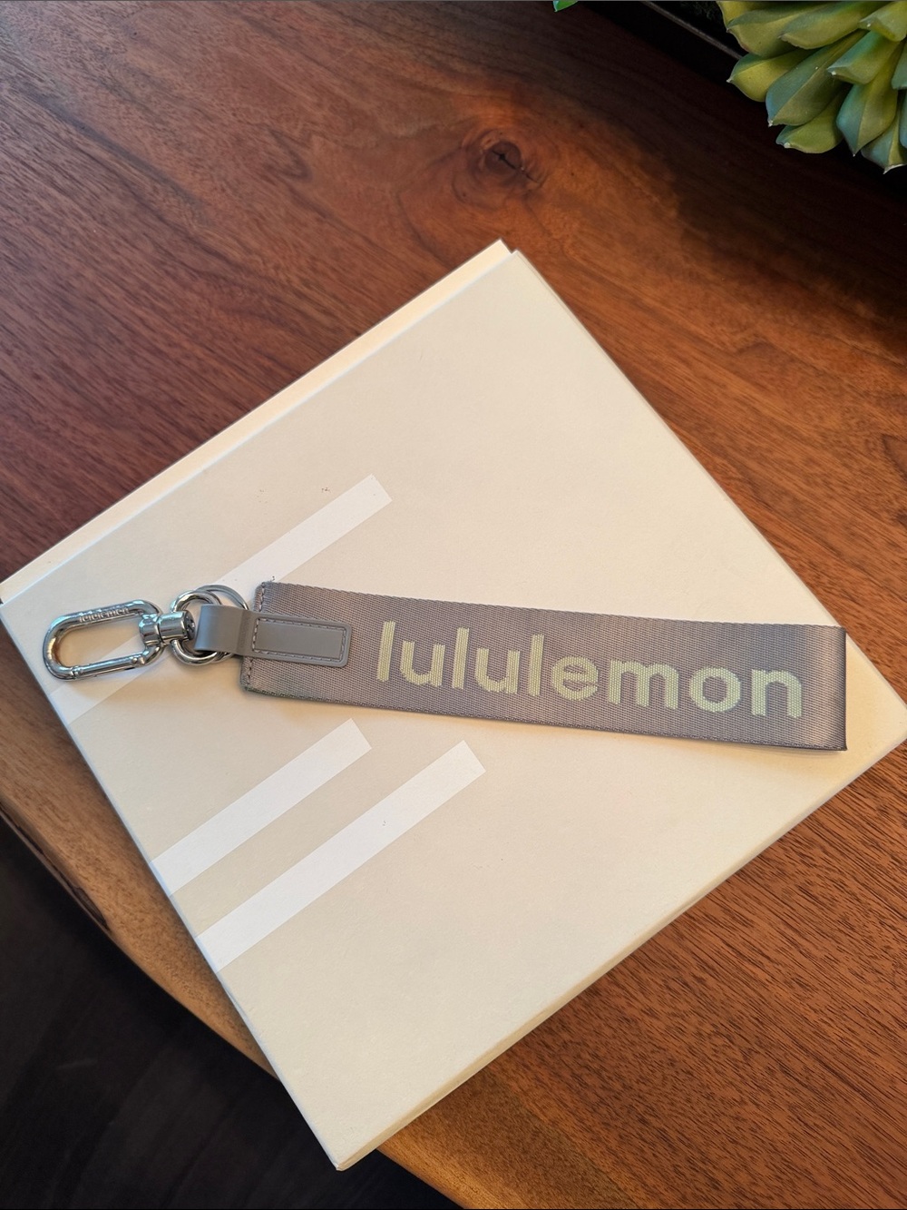 lululemon athletica Gray Logo Key Lanyard Strap